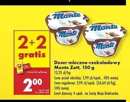 Biedronka Deser mleczno-czekoladowy z orzechami Zott Monte oferta