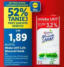 Lidl Mleko 3.2% Mazurski Smak oferta