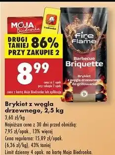Biedronka Brykiet z węgla drzewnego Fire & Flame oferta