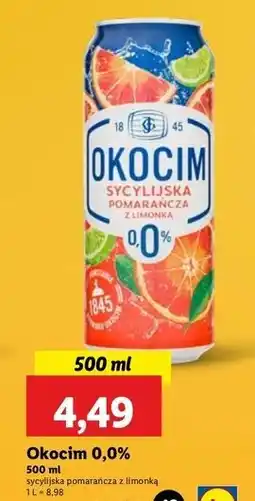 Lidl Piwo Okocim Radler Pomarańcza Sycylijska Z Limonką 0% oferta