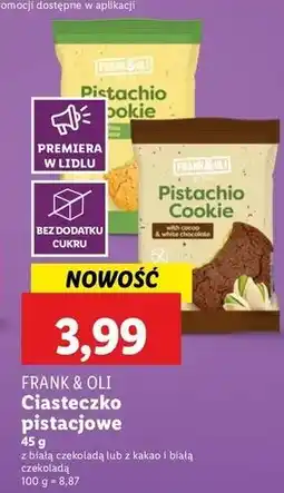 Lidl Ciastko pistacjowe z kakao i białą czekoladą Frank&Oli oferta