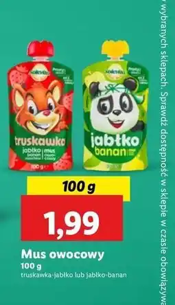 Lidl Mus jabłko-banan Solevita oferta