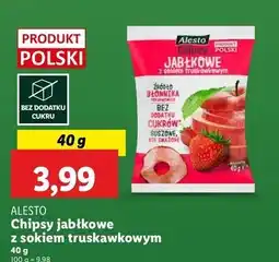 Lidl Chipsy jabłkowe z sokiem truskawkowym Alesto oferta