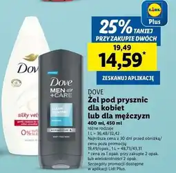 Lidl Żel pod prysznic clean comfort Dove Men+Care oferta