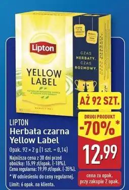 ALDI Herbata Lipton yellow label tea oferta