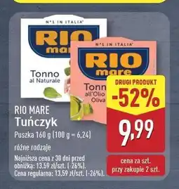 ALDI Tuńczyk kawałki w sosie własnym Rio mare oferta