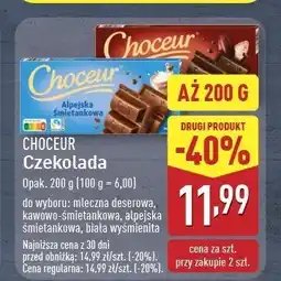 ALDI Czekolada biała wyśmienita Choceur oferta