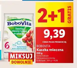 Lidl Kaszka mleczno-ryżowa truskawkowa Bobovita mniam oferta