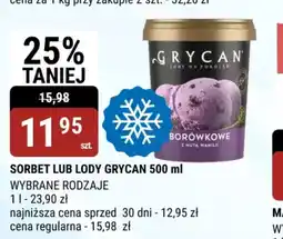 Sorbet lub lody Grycan