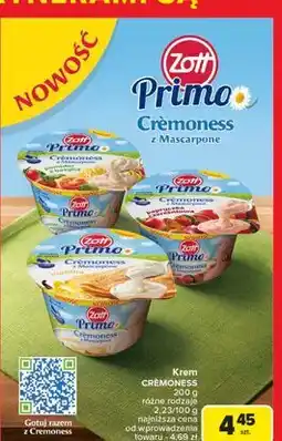 Carrefour Krem jogurtowy z mascarpone pomidor bazylią Zott Primo oferta