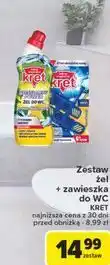 Carrefour Żel do wc lemon 750 ml + zawieszka 2 x 40 g Kret oferta