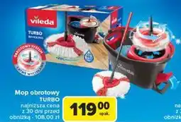 Carrefour Mop + wiadro z wyciskaczem turbo Vileda oferta