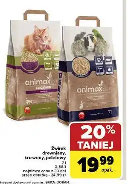 Carrefour Żwirek drewniany peletowy Animax Pets oferta