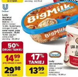 Carrefour Lody słony karmel intense Algida Big Milk oferta