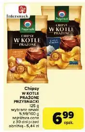 Carrefour Chipsy w kotle prażone cheddar z czerwoną cebulą Przysnacki oferta