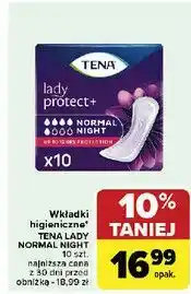 Carrefour Wkładki normal night Tena Lady oferta