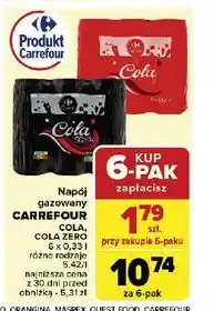 Carrefour Napój cola zero Carrefour Classic oferta
