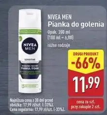 ALDI Pianka do golenia natychmiastowa ochrona Nivea Men Sensitive oferta