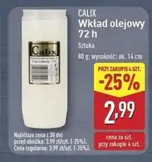 ALDI Wkład olejowy do znicza 72 h 220 g Calix oferta