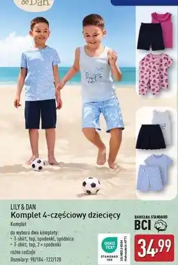 ALDI Komplet dziecięcy: t-shirt + top 2x spodenki Lily & Dan oferta