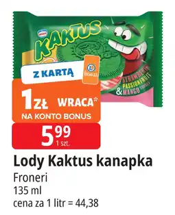E.Leclerc Lody Kaktus kanapka Froneri oferta