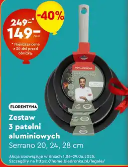 Biedronka FLORENTYNA Zestaw 3 patelni aluminiowych Serrano oferta