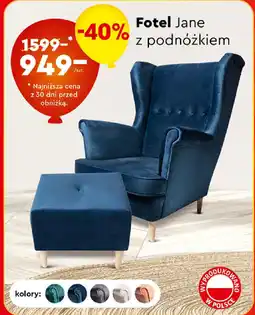 Biedronka Fotel Jane z podnóżkiem oferta