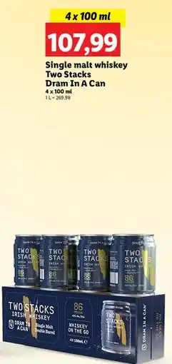 Lidl Whisky Two Stacks Dram In A Can Single Malt oferta