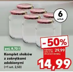 Kaufland Komplet słoików z zakrętkami zdobionymi oferta