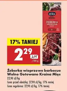 Biedronka Żeberka wieprzowe barbecue Wolno Gotowane Kraina Mięs oferta