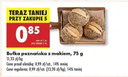 Biedronka Bułka poznańska z makiem, 75 g oferta