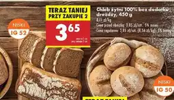 Biedronka Chleb żytni 100 % bez dodatku drożdży 450 g oferta