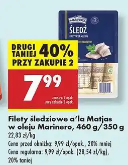 Biedronka Filety śledziowe a' la Matjas w oleju Marinero, 460 g/350 g oferta