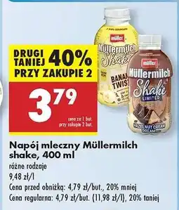 Napój mleczny Müllermilch shake, 400 ml