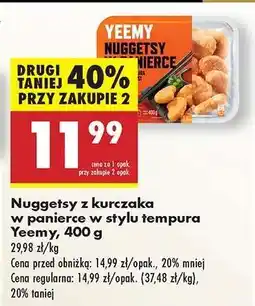 Biedronka Nuggetsy z kurczaka w panierce w stylu tempura Yeemy, 400 g oferta