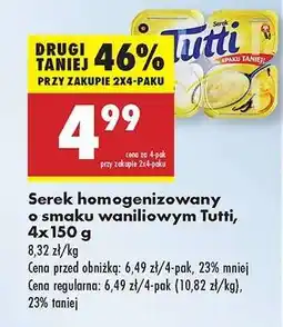 Biedronka Serek homogenizowany o smaku waniliowym Tutti 4x150 g oferta