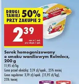 Biedronka Serek homogenizowany o smaku waniliowym Rolmlecz , 200 g oferta