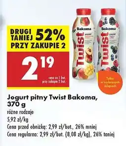 Biedronka Jogurt pitny Twist Bakoma, 370 g oferta
