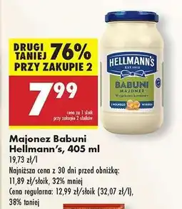 Biedronka Majonez Babuni Hellmann's, 405 ml oferta