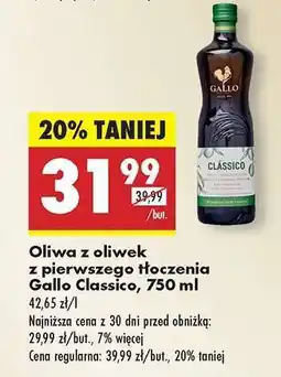Biedronka Oliwa z oliwek z pierwszego tłoczenia Gallo Classico, 750 ml oferta