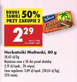 Biedronka Herbatniki Maltanki 80 g oferta