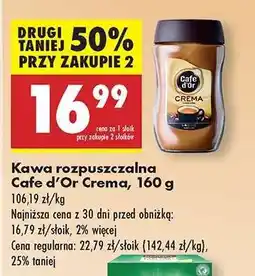 Biedronka Kawa rozpuszczalna Cafe d'Or Crema , 160 g oferta