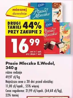 Biedronka PTASIE MLECZKO E.WEDEL, 340 G oferta