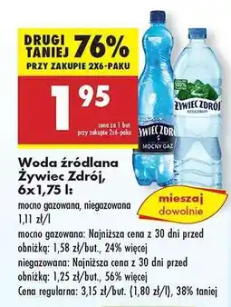 Biedronka Woda źródlana Żywiec Zdrój 6x1,75 l oferta