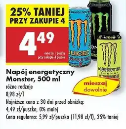 Biedronka Napój energetyczny Monster 500 ml oferta