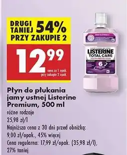 Biedronka Płyn do płukania jamy ustnej Listerine Premium , 500 ml oferta
