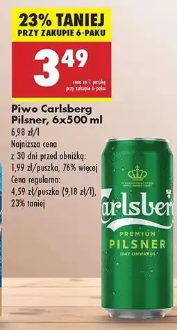 Biedronka Piwo Carlsberg Pilsner 6x500 ml oferta