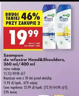 Biedronka Szampon do włosów Head Shoulders 360 ml 400 ml oferta