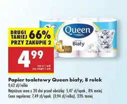 Biedronka Papier toaletowy Queen Biały, 8 rolek oferta