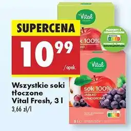 Biedronka Wszystkie soki tłoczone Vital Fresh 3 l oferta
